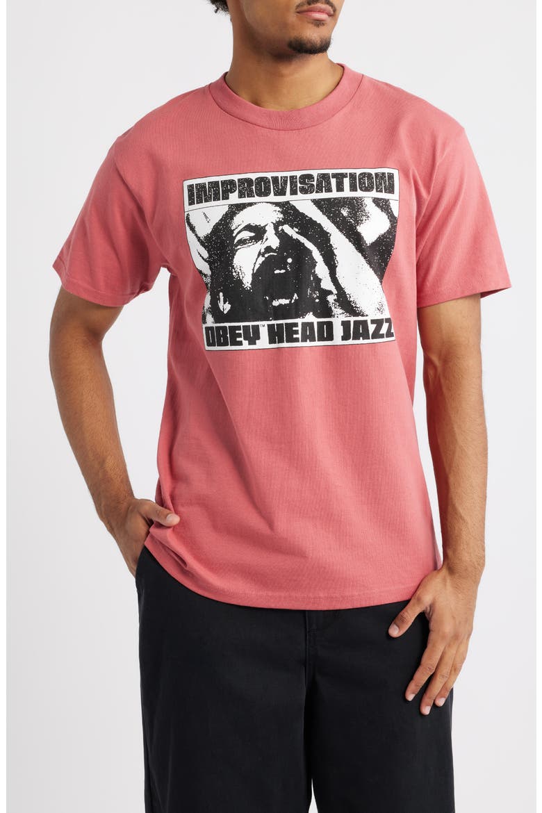 Improvisation Cotton Graphic T-Shirt, Main, color, MINERAL RED