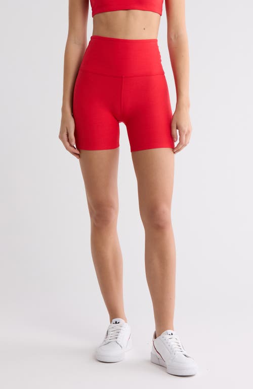 Beyond Yoga Powerbeyond Strive Biker Short In Retro Red In Red
