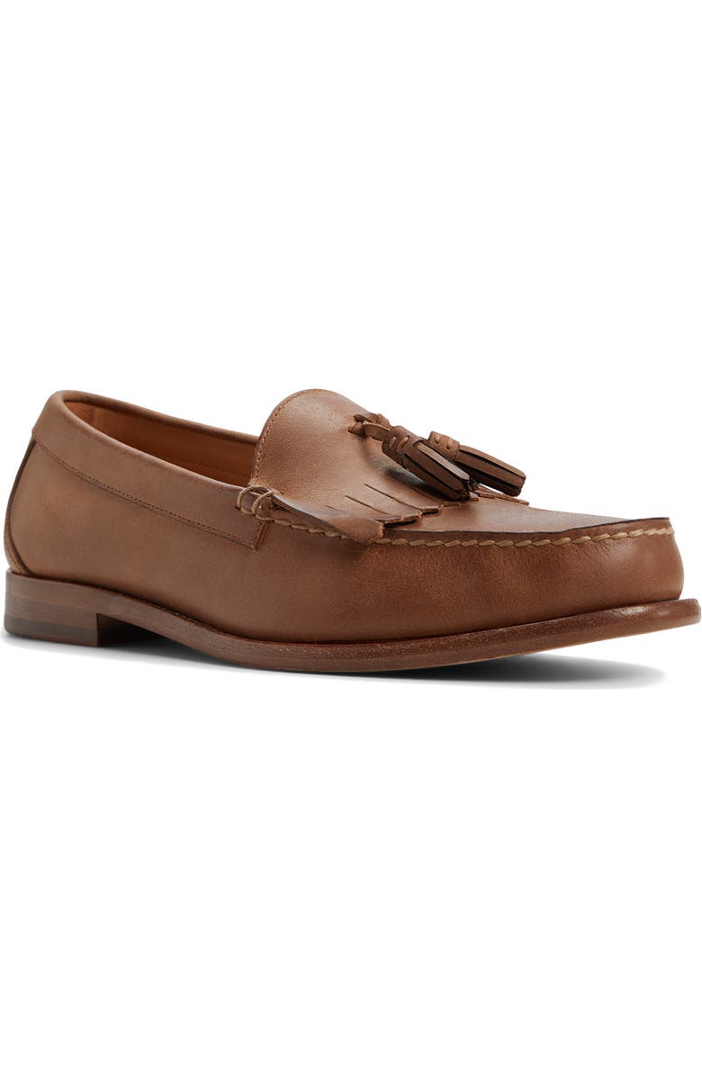 Brooks Brothers Edison Kiltie Loafer, Main, color, Chestnut Leather Nubuck