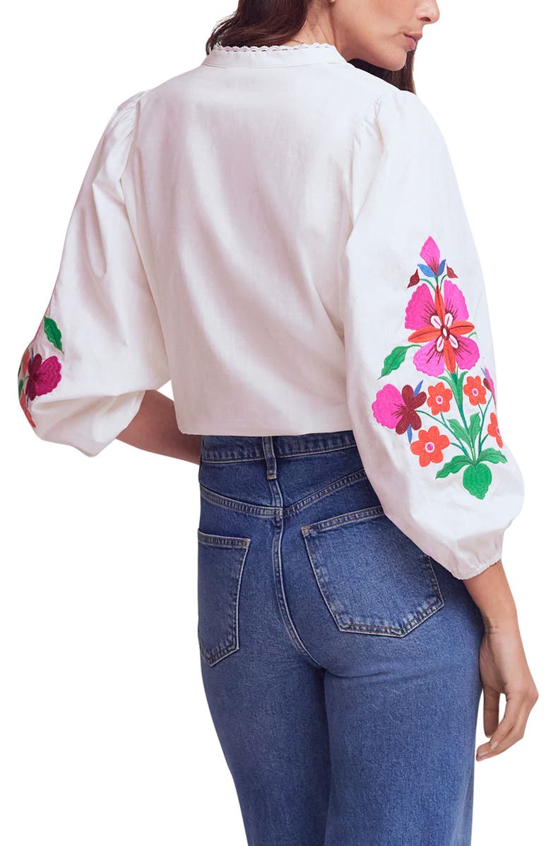 Boden Embroidered Floral Dolman Sleeve Top, Alternate, color, Placement Floral Embroidery