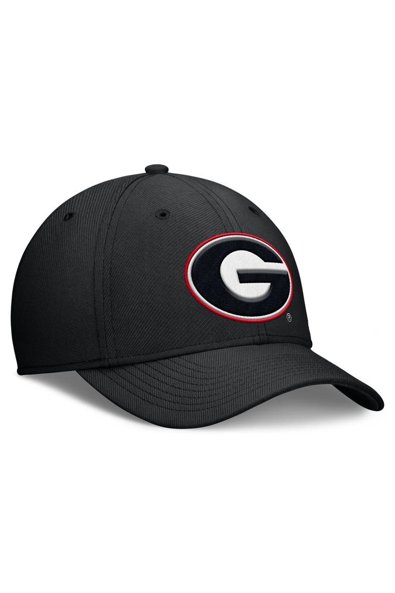 Men's Nike Black Georgia Bulldogs Rise SwooshFlex Dri-FIT Hat, Alternate, color, Black
