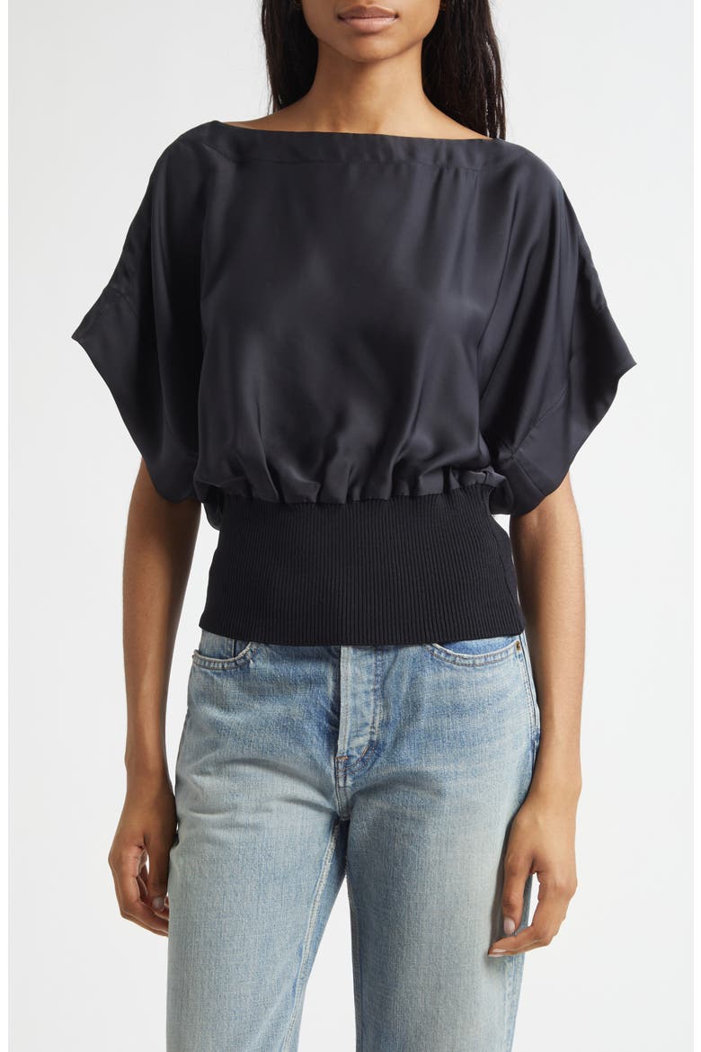 Amor Bateau Neck Top, Main, color, BLACK
