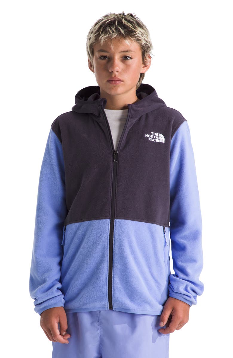The North Face Kids' Glacier Polar Fleece Zip-Up Hoodie, Alternate, color, Periwinkle Glow/ Endless Dusk