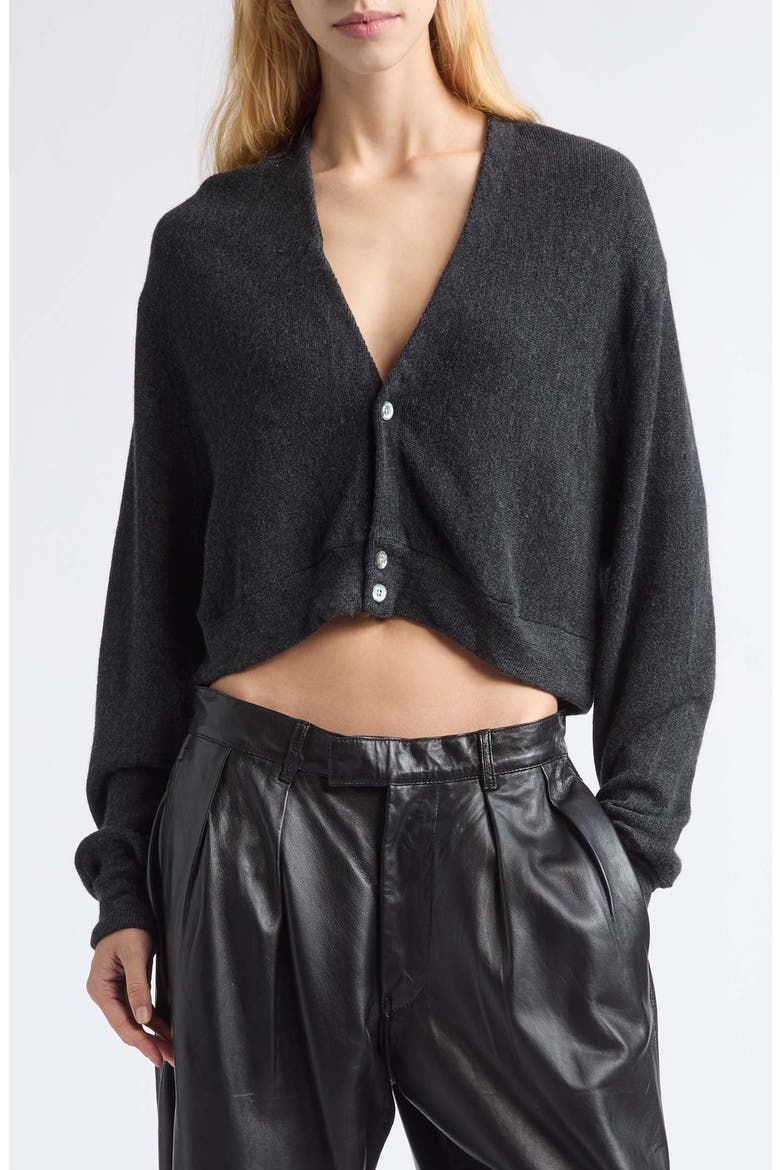 Cropped Merino Wool Cardigan, Main, color, CHARCOAL GREY