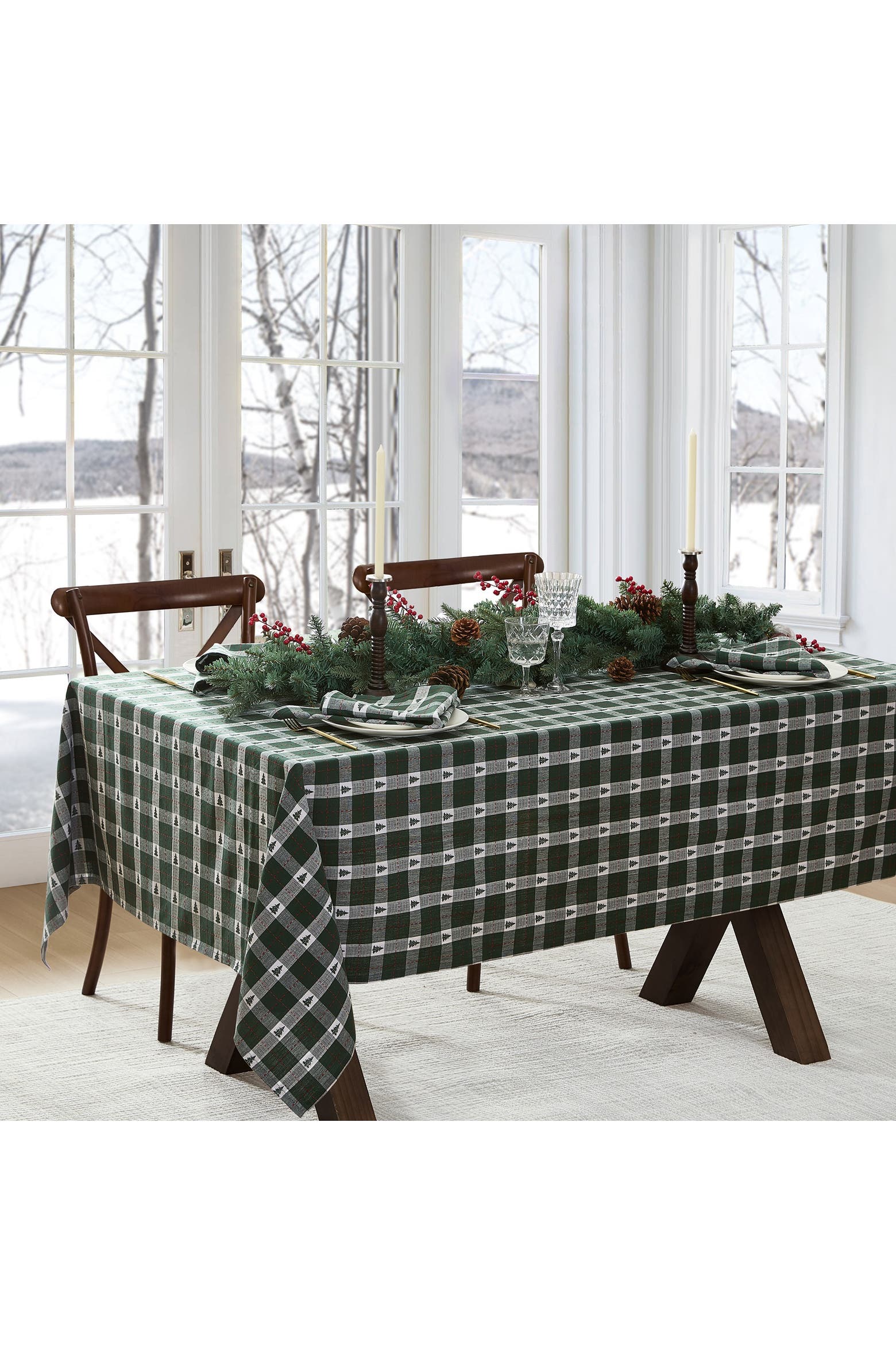 Dobby Colouring In Threadmade Sherwood Tree Dobby Rectangle Tablecloth | Nordstrom