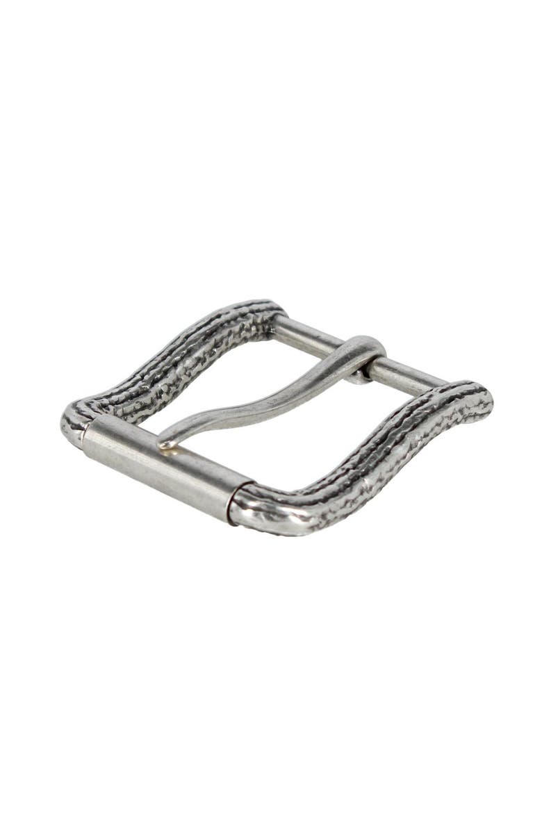Trafalgar 35mm Italian Solid Brass Wooden Branch Inspired Arched Harness Belt Buckle, Alternate, color, English Silver