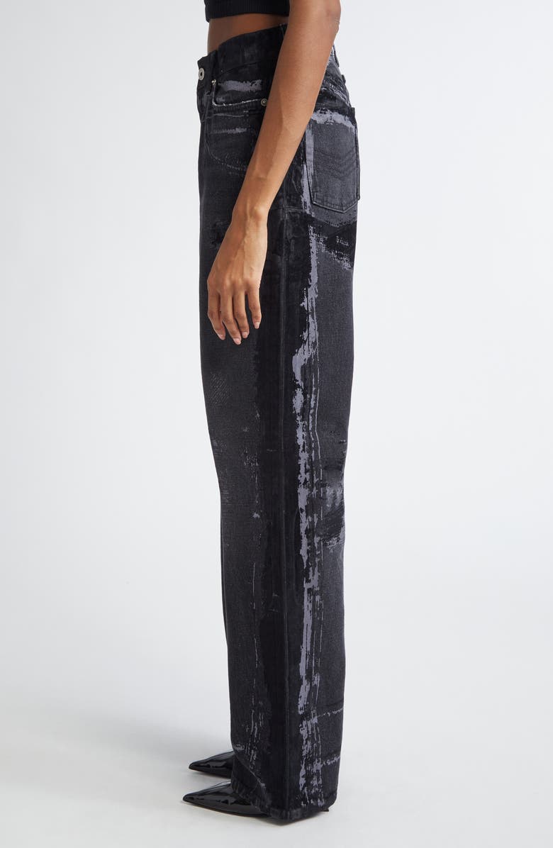 Jean Paul Gaultier Trompe l'Oeil Destroyed Wide Leg Jeans, Alternate, color, 