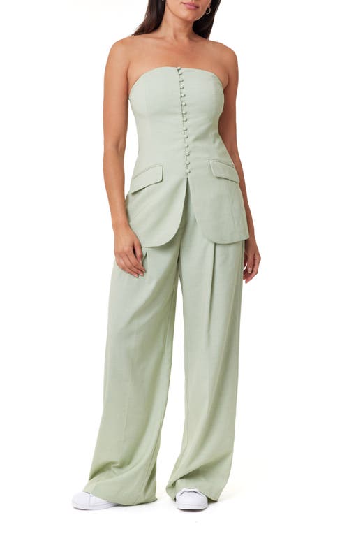Scotch & Soda Strapless Tailored Top In Pistachio