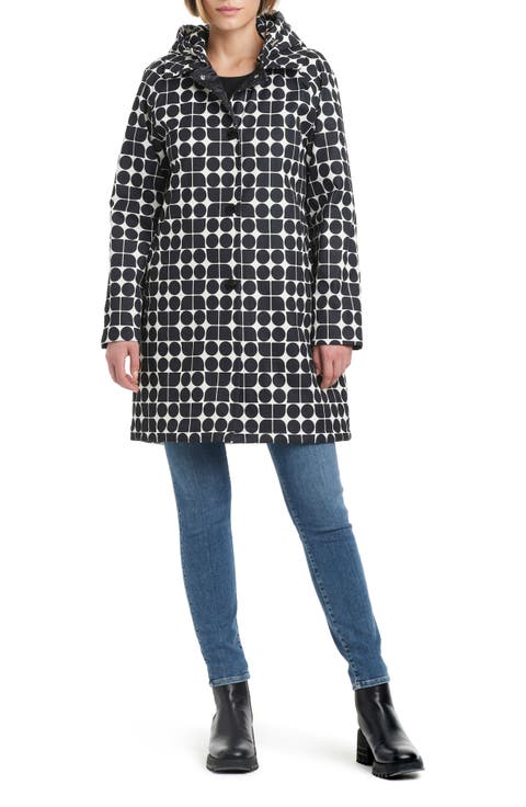 water resistant raincoat with removable hood