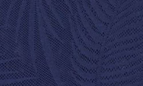 Meundies Allover Lace High Waist Briefs In Navy Feather