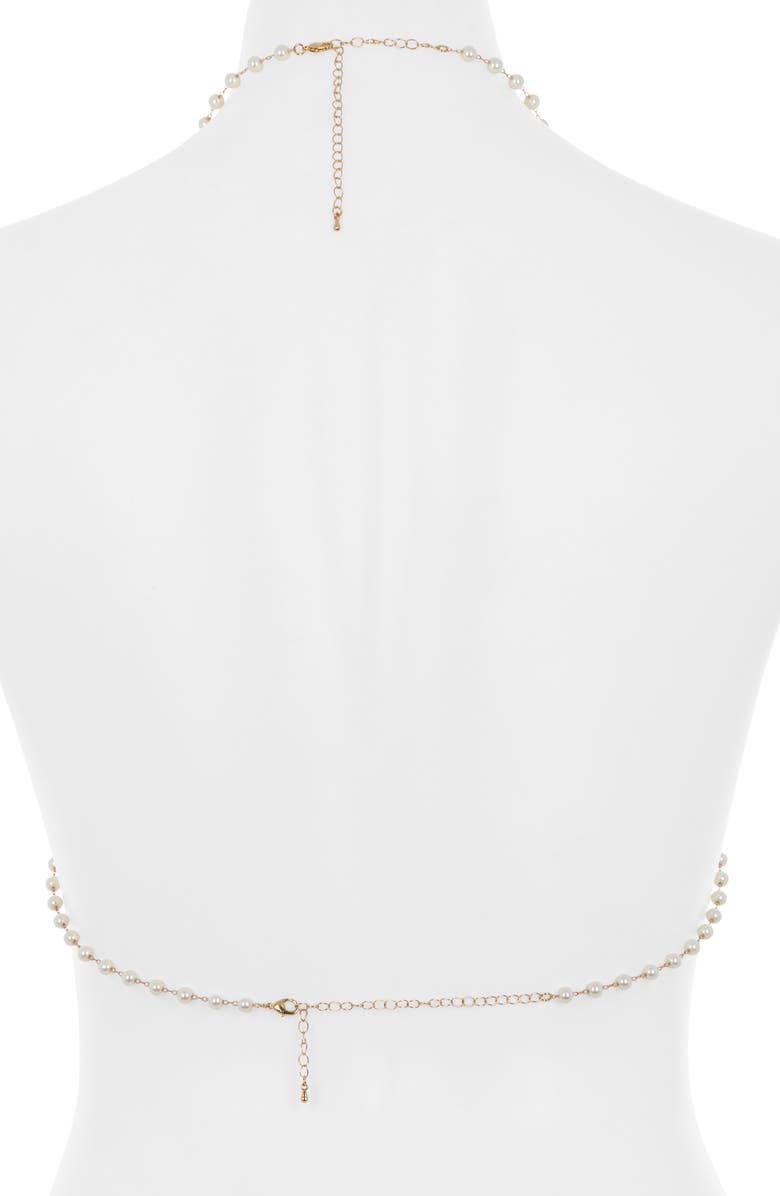 Bluebella Imitation Pearl Halter Bralette, Alternate, color, Pearl Collection