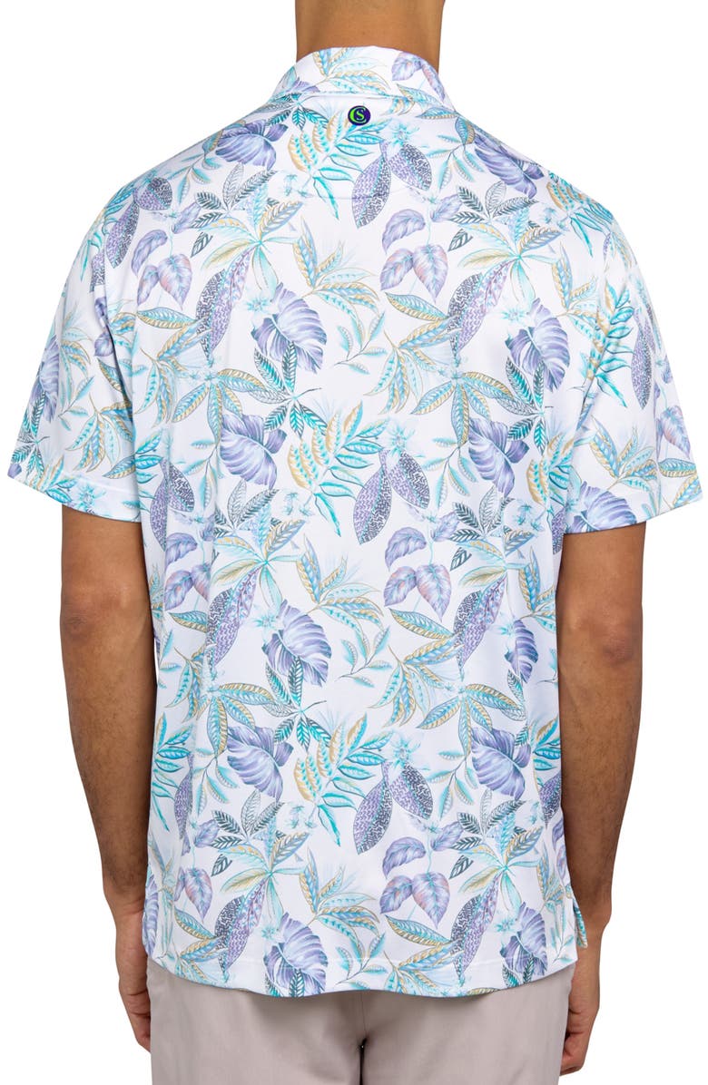 CONSTRUCT Regular Fit Sketch Leaves Print Recycled Performance Golf Polo, Alternate, color, Multi