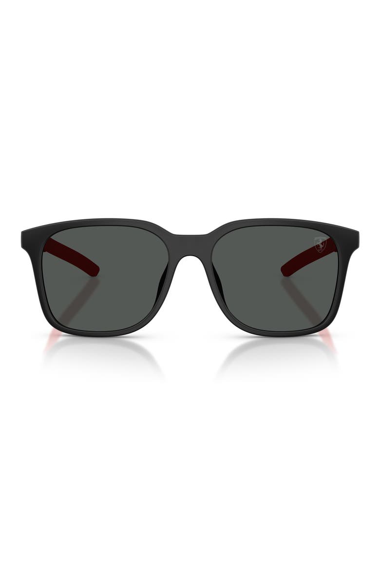 57mm Square Sunglasses, Main, color, BLACK MATTE / DARK GREY