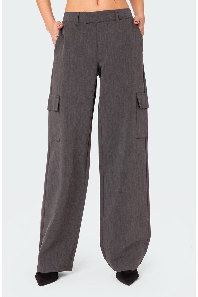 Faith Relaxed Straight Leg Trousers, Main, color, DARK-GRAY