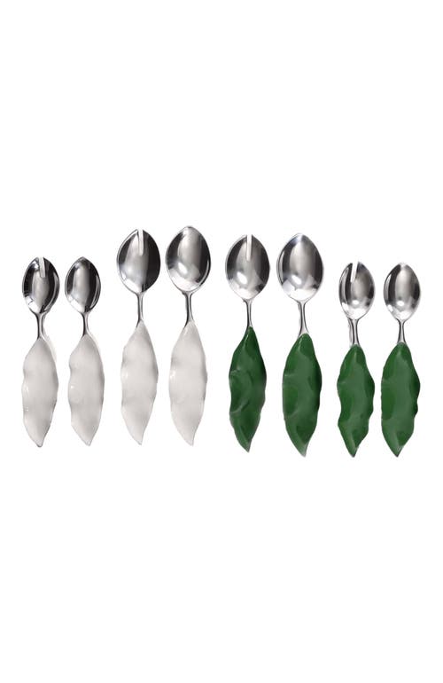 Lunares Verdura Salad Servers Set In Green