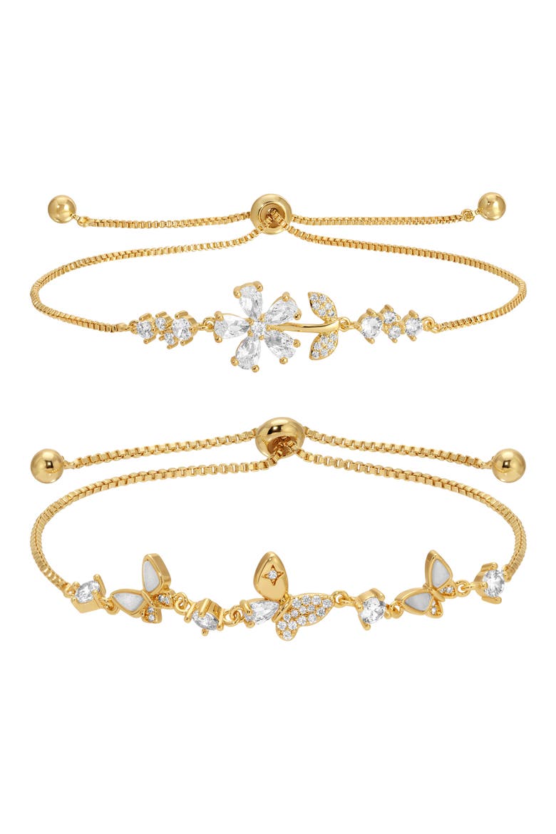 Fiorella Set of 2 Bolo Bracelets, Main, color, GOLD