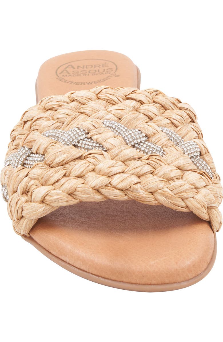 André Assous Nahala Slide Sandal, Alternate, color, Natural/ Crystal