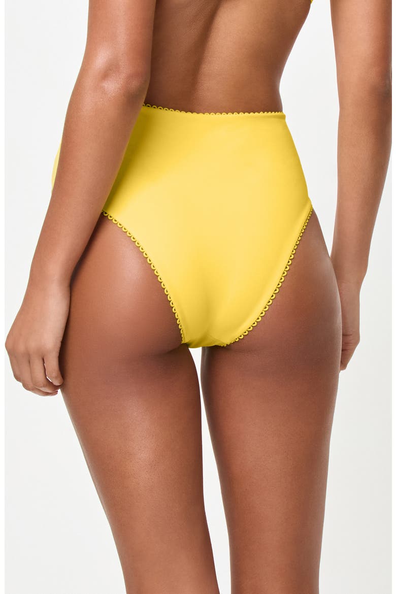 Soleil High Waist Rib Bikini Bottoms, Alternate, color, DITSY