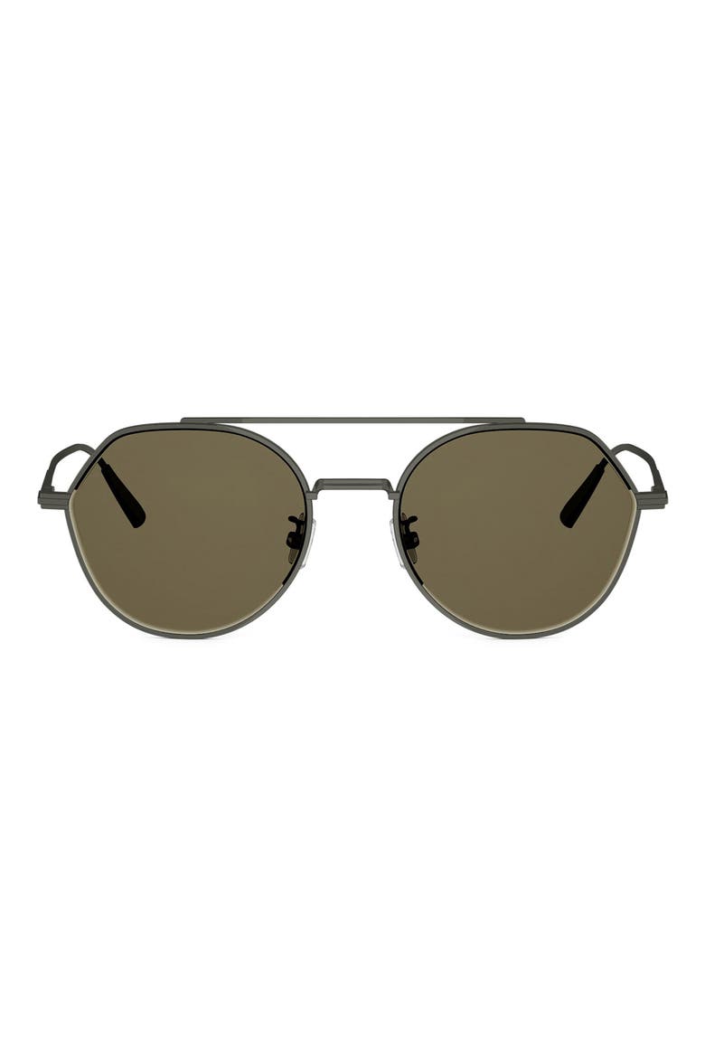 'DiorBlacksuit R6U 54mm Geometric Sunglasses, Main, color, SHINY DARK RUTHENIUM / BROWN