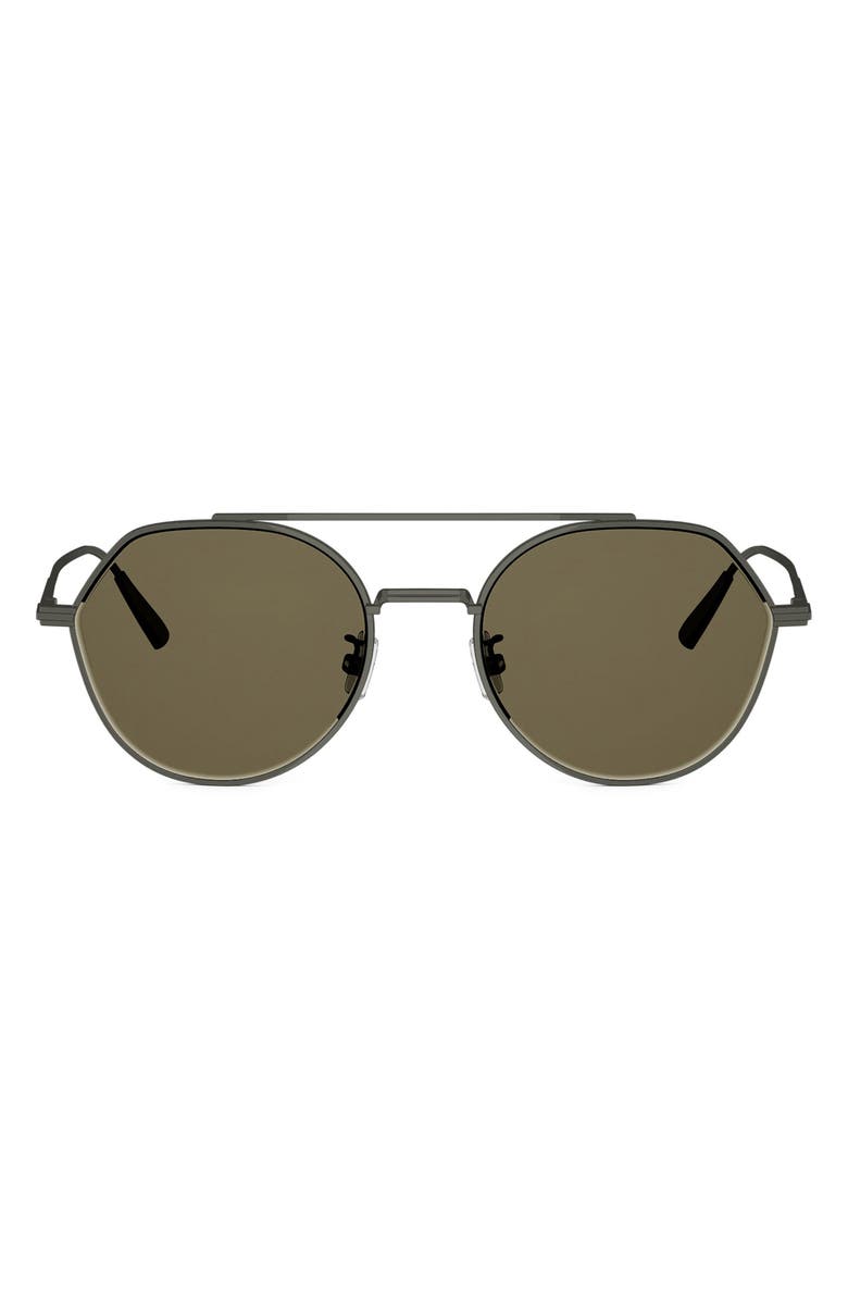 DIOR 'DiorBlacksuit R6U 54mm Geometric Sunglasses, Main, color, Shiny Dark Ruthenium / Brown