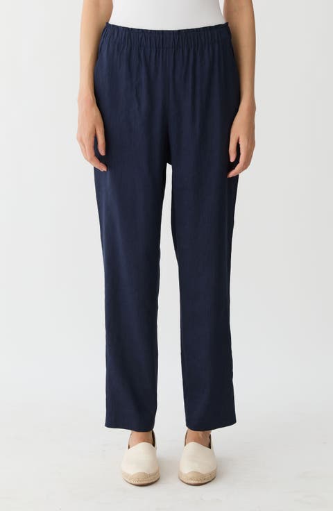 Jones Linen Blend Straight Leg Pants