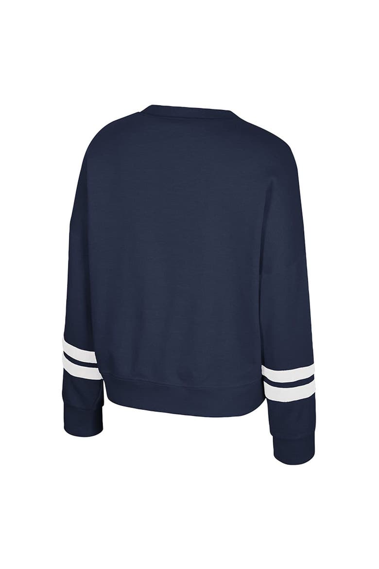 Women's Colosseum Navy Penn State Nittany Lions Splashy Crewneck Fleece Sweatshirt, Alternate, color, Navy
