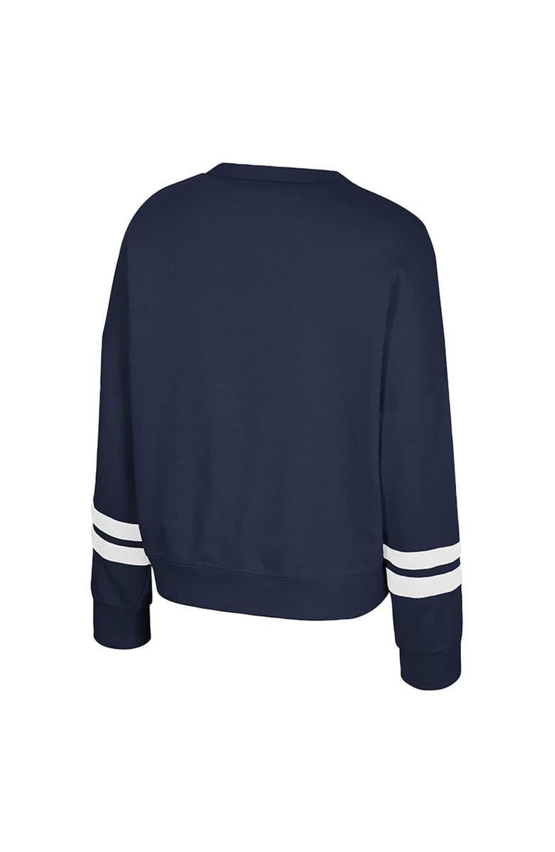 COLOSSEUM Women's Colosseum Navy Penn State Nittany Lions Splashy Crewneck Fleece Sweatshirt, Alternate, color, Navy