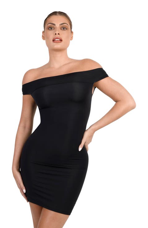 Shapewear Off-the-Shoulder Bodycon Mini Dress