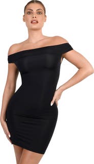 Popilush Shapewear Off-the-Shoulder Bodycon Mini Dress