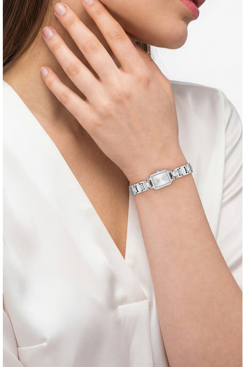 Mara Tank Bracelet Watch, 15.5mm x 19mm, Alternate, color, SILVER