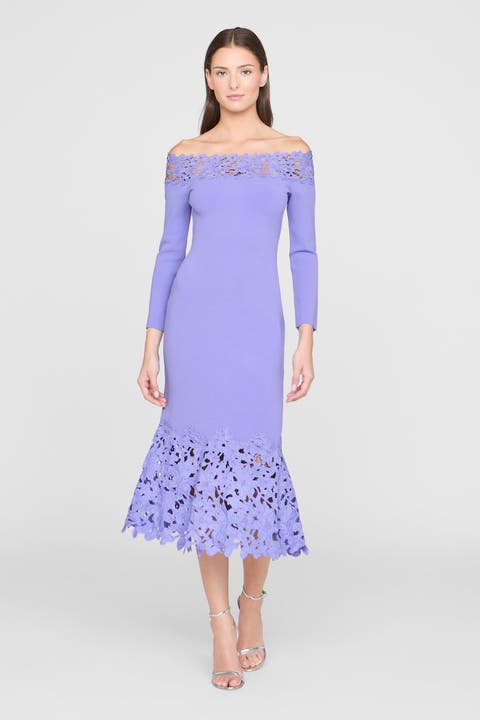 Sia Knit And Lace Midi Dress