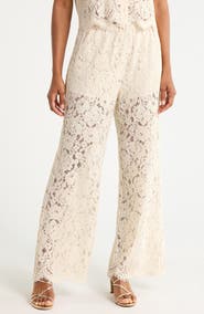 FRAME The Bloom Lace Wide Leg Pants