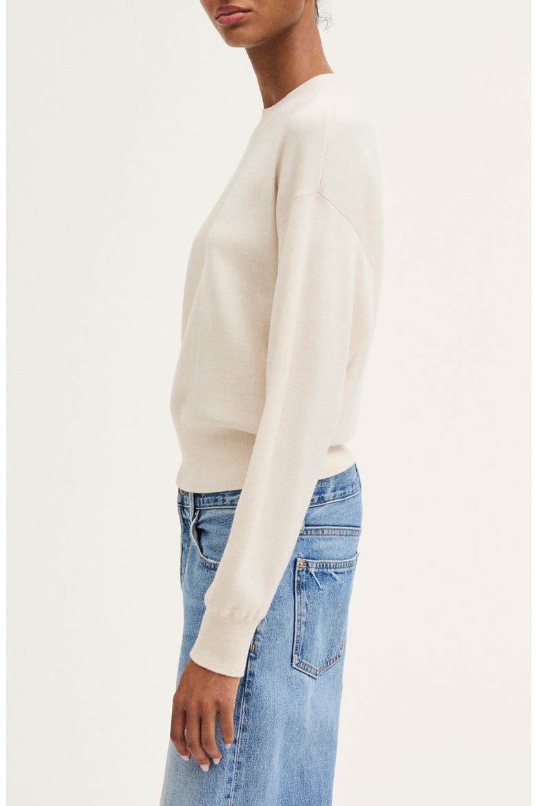 Relaxed Crewneck Wool Blend Sweater, Alternate, color, CANVAS