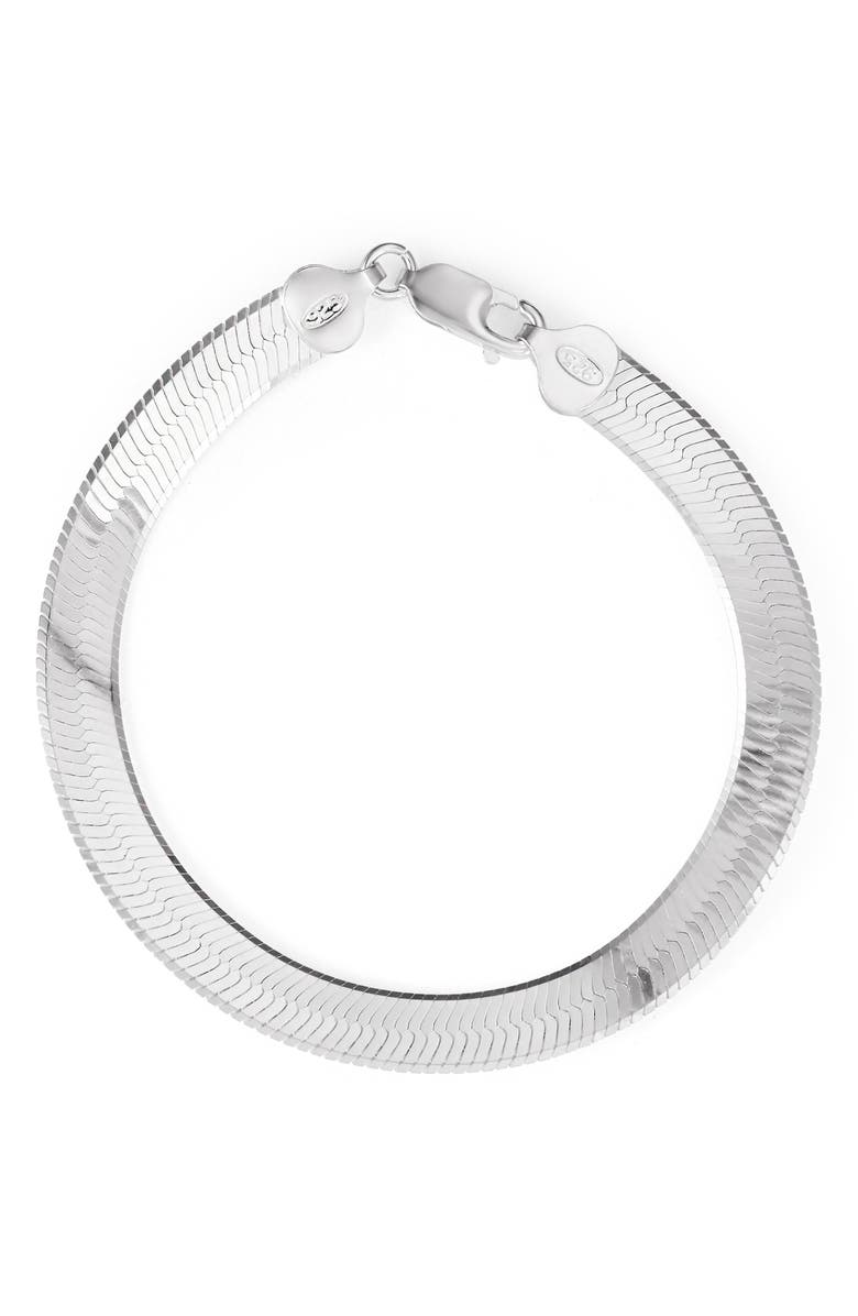 CANDELA JEWELRY Herringbone Chain Bracelet, Main, color, Silver