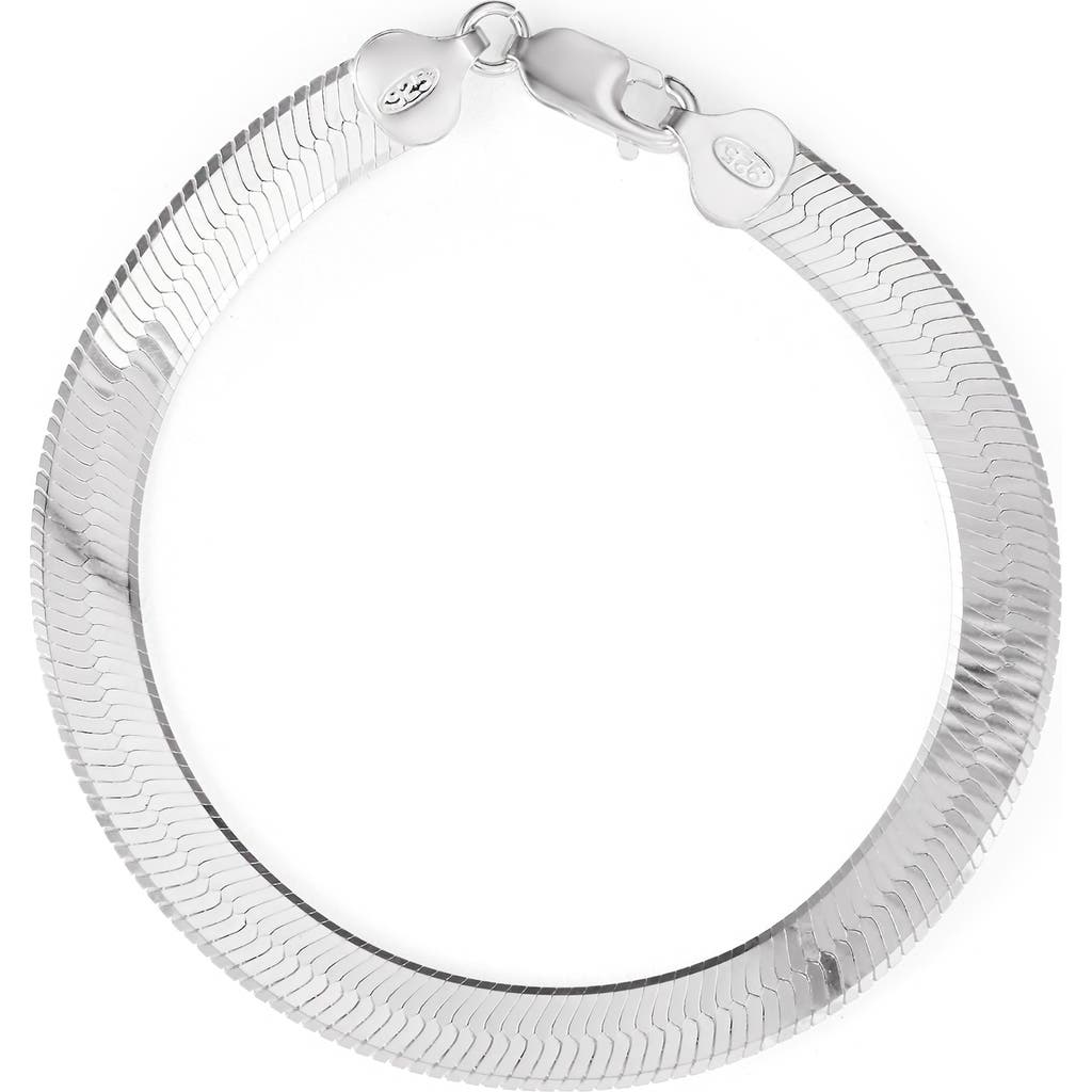 Candela Jewelry Herringbone Chain Bracelet In Silver
