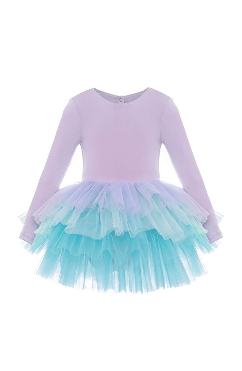 Mini Celebrities Mermaid Long Sleeve Fluffy Tutu Dress, Alternate, color, Lilac Mermaid
