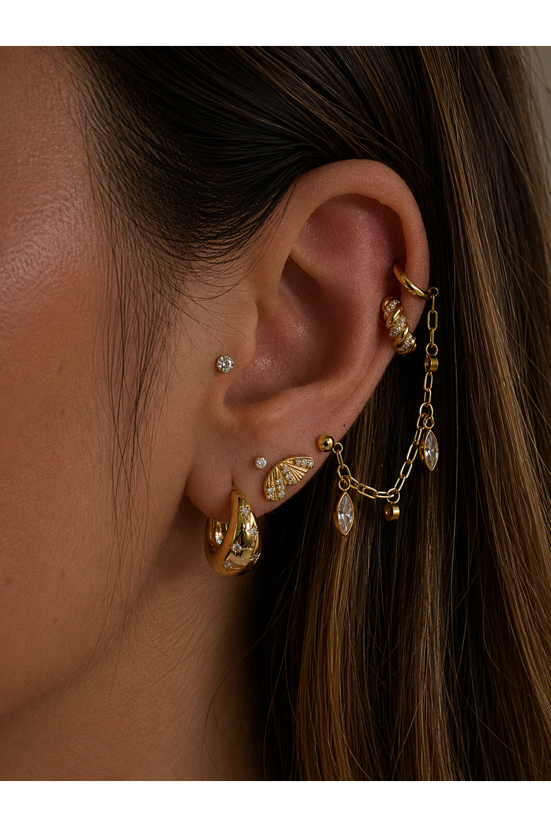 Mariposa Earrings, Alternate, color, Gold