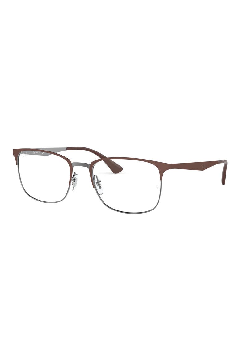 54mm Rectangular Optical Glasses, Alternate, color, MATTE BROWN