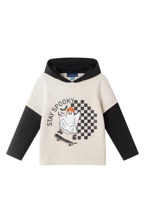 Kids' Spooky Hooded Stretch Cotton Graphic T-Shirt (Toddler, Little Kid & Big Kid)