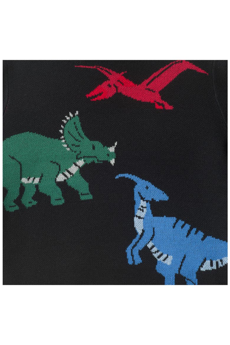 Kids' Dino Pullover Sweater, Alternate, color, BKA -BLACK DINO