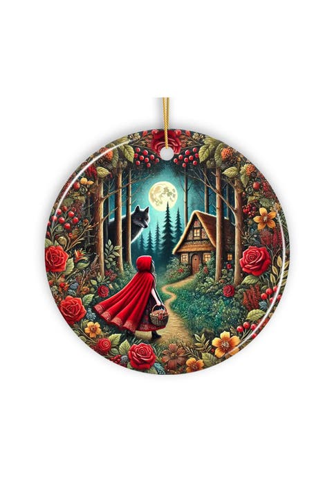 Sly Wolf And Red Riding Hood Woodland Round Ornament