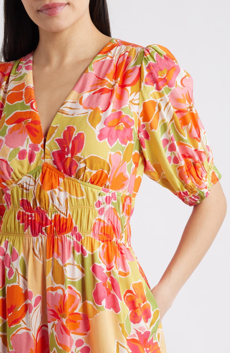 Vince Camuto Floral Midi Sundress, Alternate, color, Pink Multi