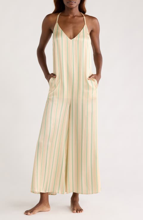 Sleeveless Wide Leg Silk Jumpsuit