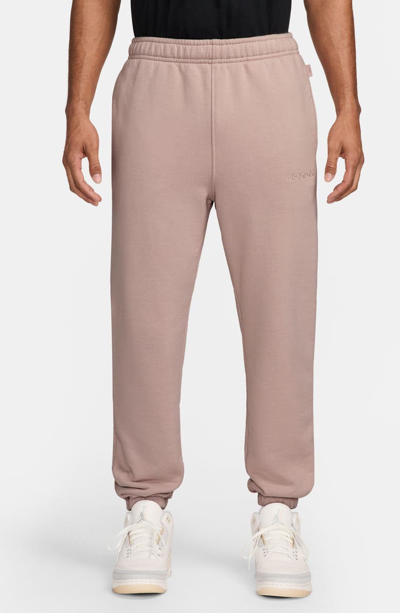 Jordan Wordmark Cotton Fleece Sweatpants, Main, color, Pink Oxford