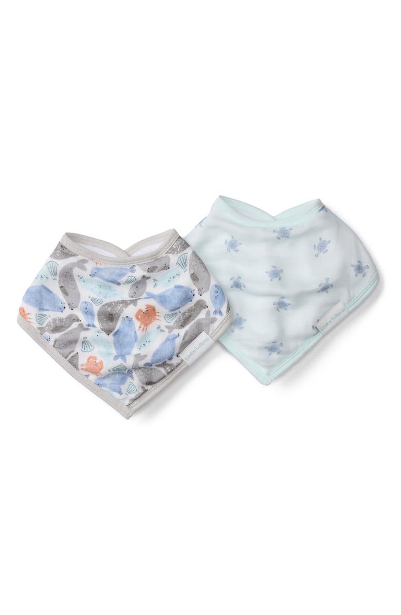 Loulou Lollipop Assorted 2-Pack Muslin Bandana Bibs, Main, color, Seals