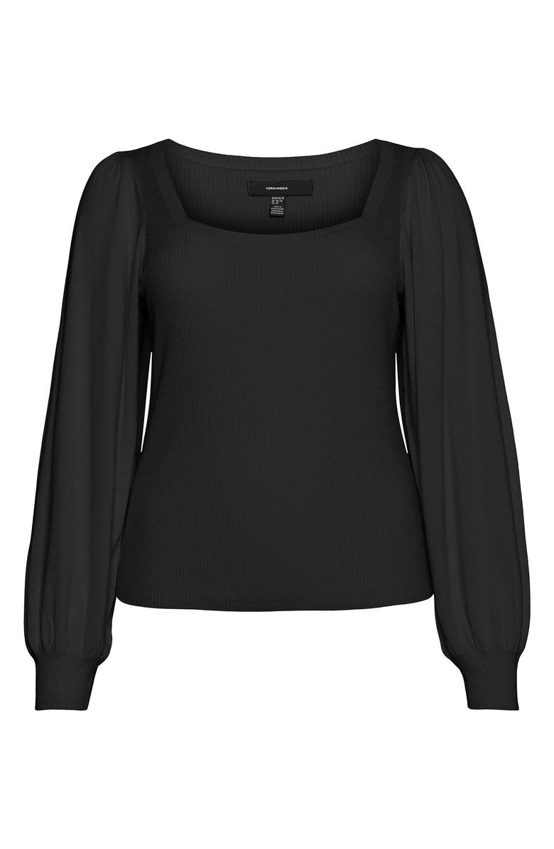 VERO MODA CURVE Glory Puff Sleeve Ribbed Sweater, Main, color,