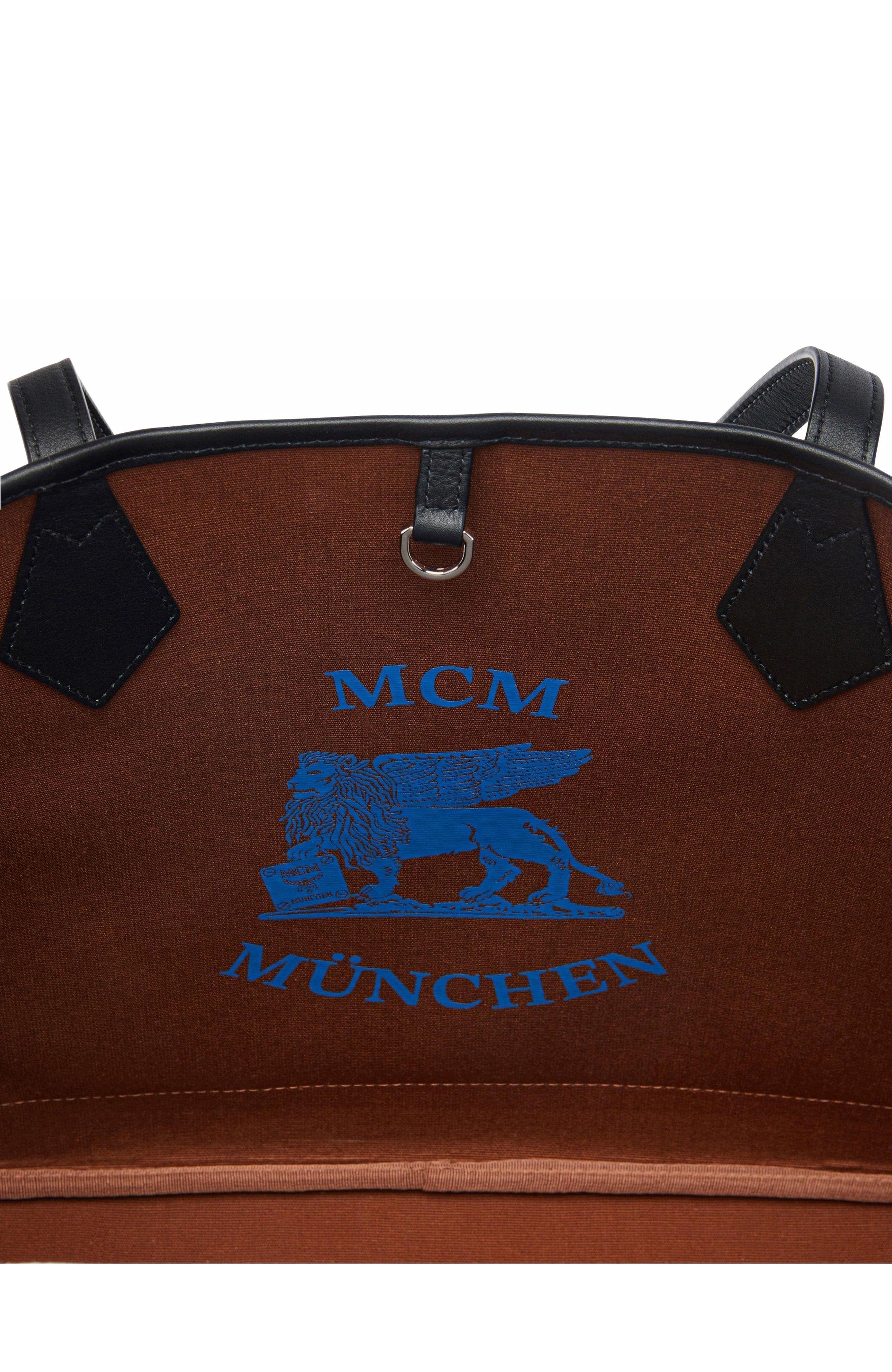 MCM New Medium Liz Shopper in Visetos, Alternate, color, Black