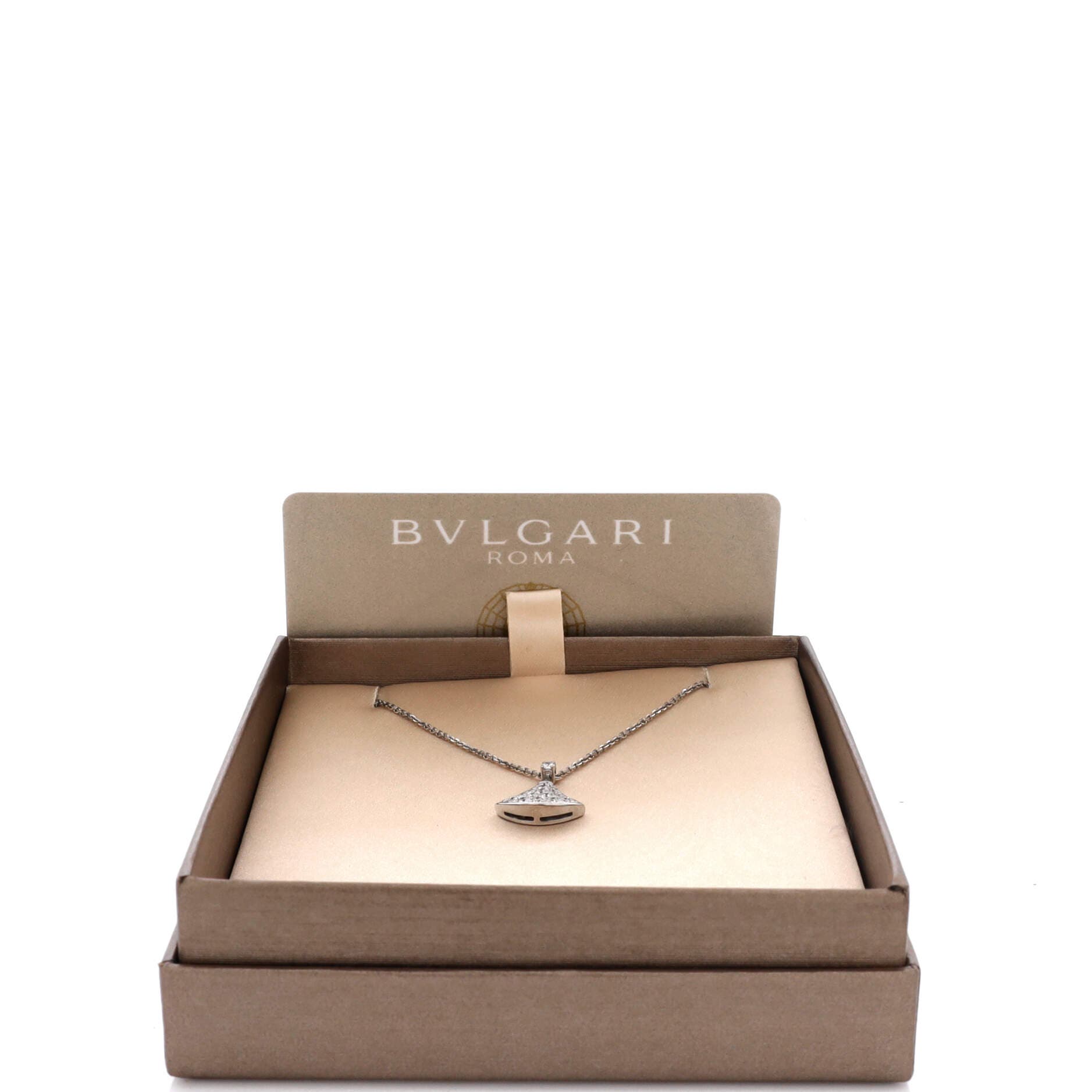Divas' Dream Pendant Necklace 18K White Gold with Pave Diamonds Small, Alternate, color, Metallic Gold