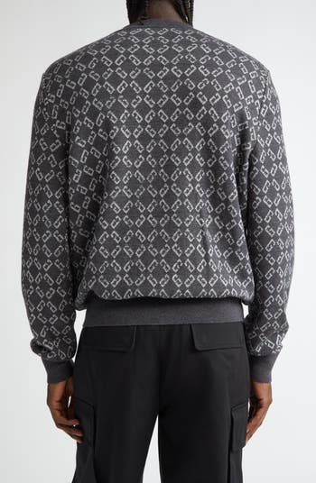 Givenchy Monogram 72 Jacquard Wool Blend Crewneck Sweater Givenchy Monogram 72 Jacquard Wool Blend Crewneck Sweater