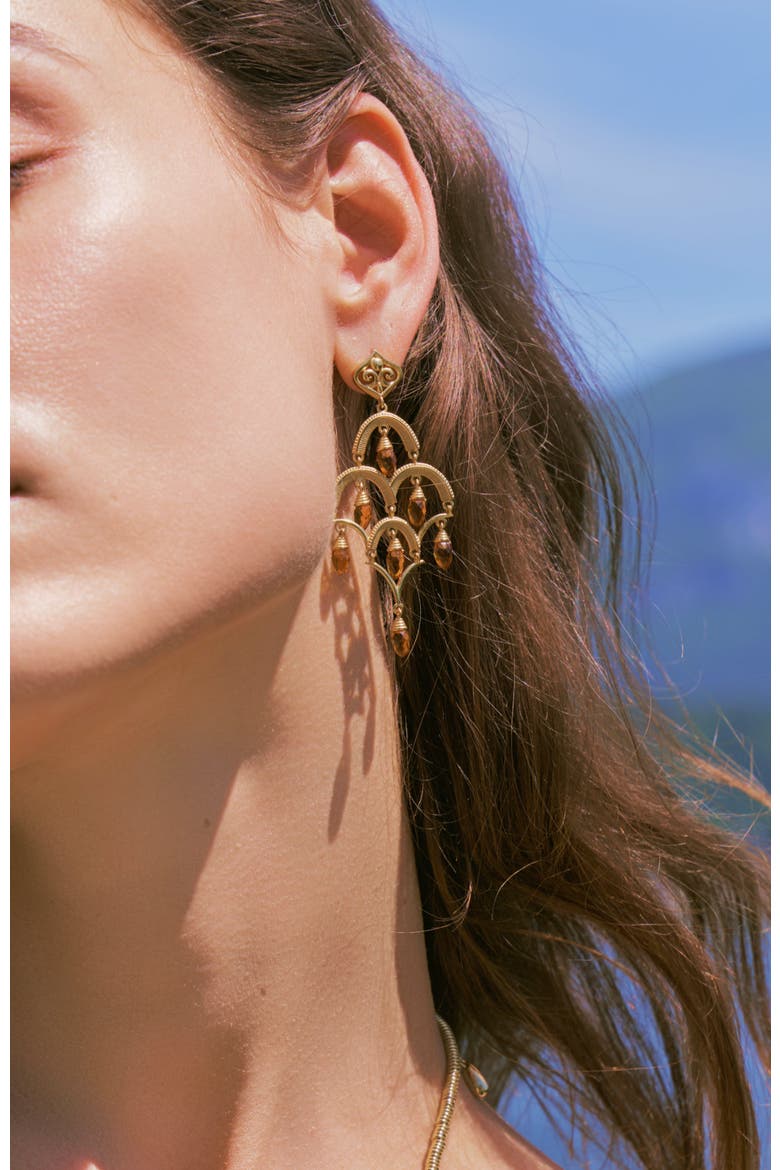Celestial Waltz Tassel Earrings, Alternate, color, Gold & Yellow